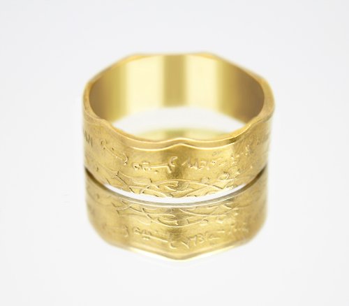 CoinsRingsUkraine Gold Coin Ring Jordan Coin Ring 1 dinar 1996-1997 18k gold plated ring