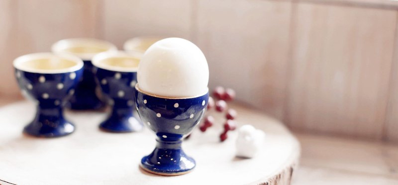 [Good day] fetish Netherlands VINTAGE ceramic egg cup - Pottery & Ceramics - Other Materials Blue