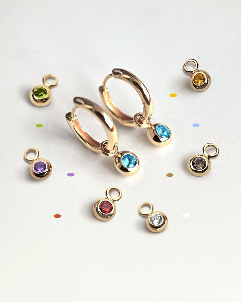 Birthstone Hoops by Day Earrings infused with vibrant colors and the meaningful - Earrings & Clip-ons - Sterling Silver Silver