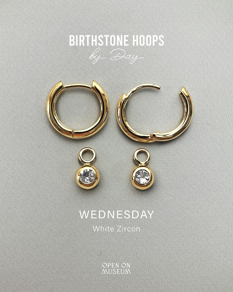 Birthstone Hoops by Day 每日诞生石耳环 融入鲜艳色彩与深刻意 - 耳環/耳夾/耳骨夾 - 純銀 銀色