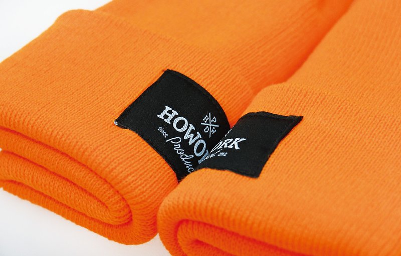 HWPD│Classic thick woolen cap shiny orange (refer to Kanye West/Yeezy/Justin Bieber) - Hats & Caps - Other Materials Orange