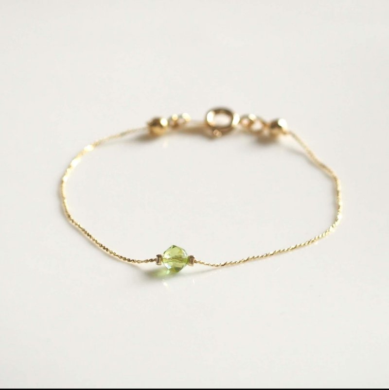 Single peridot anklet - กำไลข้อเท้า - เครื่องประดับพลอย สีเขียว