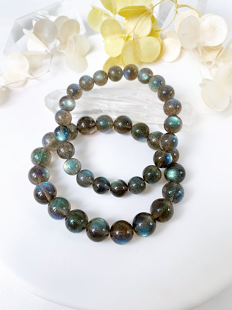 Starry Sky Black Pearl Gray Moonlight Bracelet||Gray Moonlight/Crystal/Bracelet/Bracelet - ต่างหู - คริสตัล สีน้ำเงิน