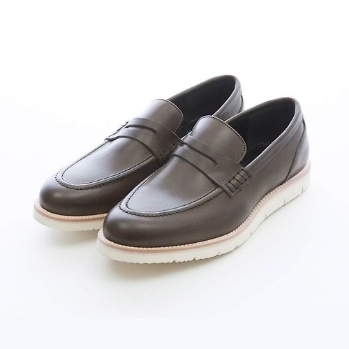 ARGIS 日本職人手工皮鞋 ARGIS 超輕量單色penny樂福鞋 #31118灰綠 -日本手工製