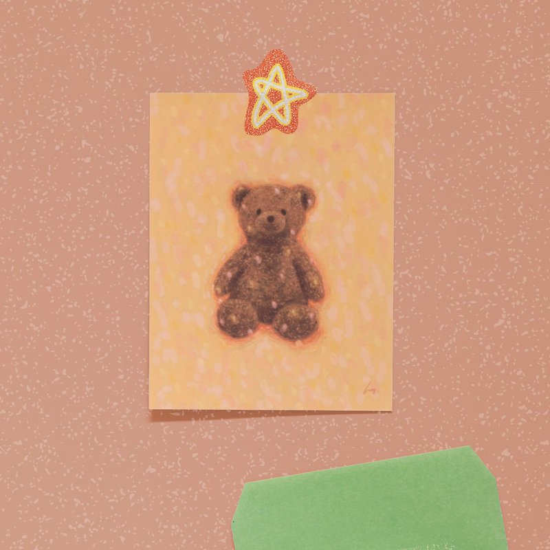 小熊 - 讓你平靜 小畫卡 - 卡片/明信片 - 紙 橘色