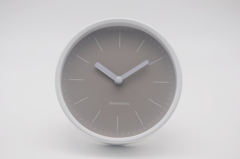 Mesa - bright grey line wall clock 2 in 1 (metal) - นาฬิกา - โลหะ ขาว