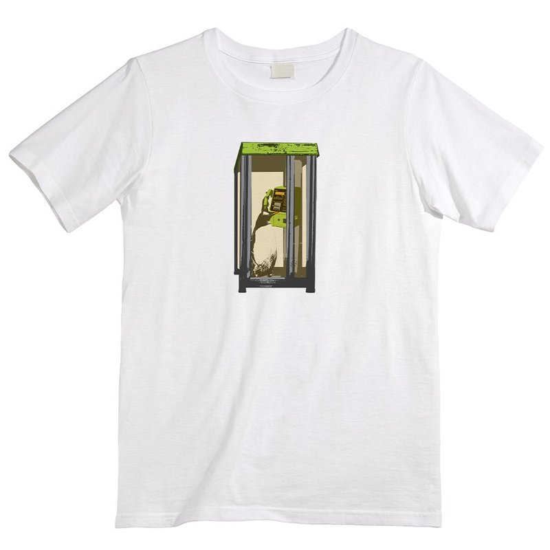 Tシャツ / Penguin calling - 男 T 恤 - 棉．麻 白色