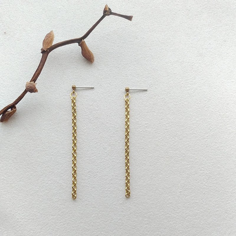 e060- grown - Bronze pin clip earrings - Earrings & Clip-ons - Copper & Brass 
