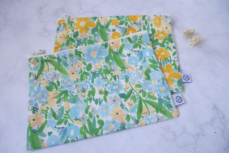 Small things storage bag / storage bag - garden (without lining) - Toiletry Bags & Pouches - Cotton & Hemp Blue