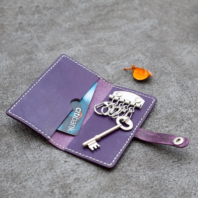 Be Two 牛皮 Leatherworker Key Holder / 6 Hook Keyrings/Key Organizer - Keychains - Genuine Leather Brown