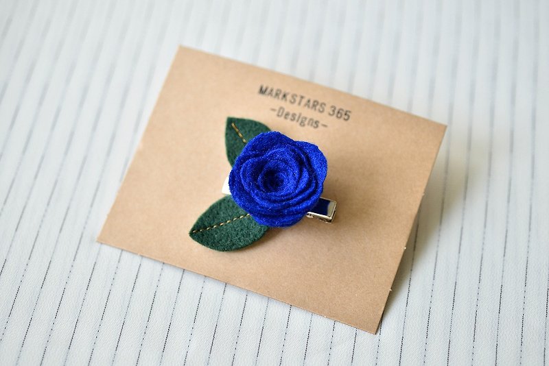 玫瑰仙子髮夾 - 鈷藍 - 髮夾/髮飾 - 聚酯纖維 藍色