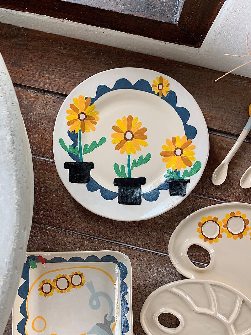 Plate Ceramic 10 - 盤子/餐盤 - 陶 黃色