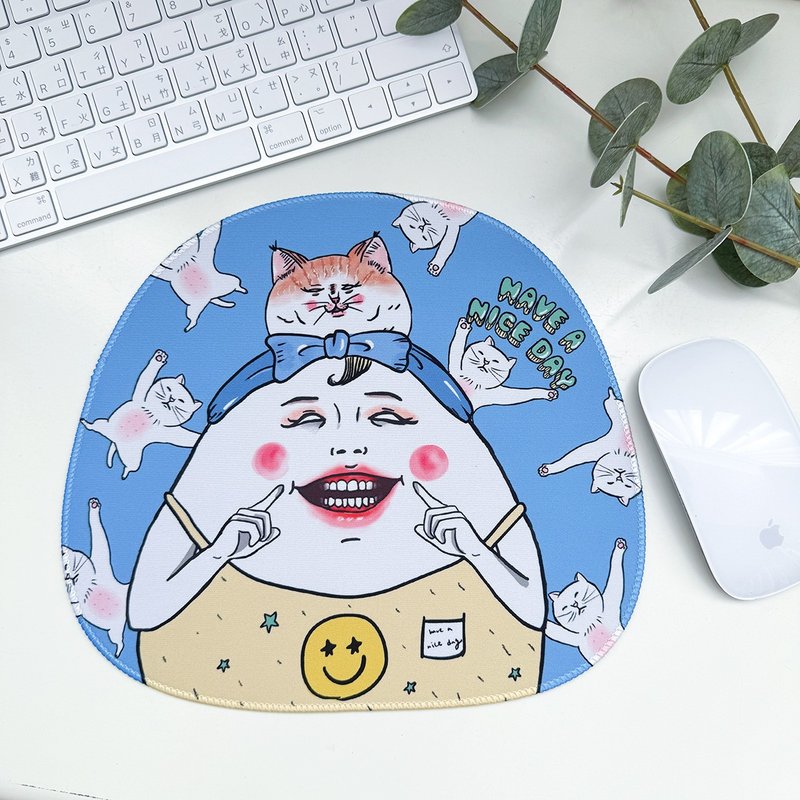 Have a nice day styling mouse pad - แผ่นรองเมาส์ - เส้นใยสังเคราะห์ สีน้ำเงิน