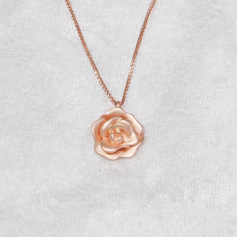 rose flower necklace - สร้อยคอ - เงินแท้ 