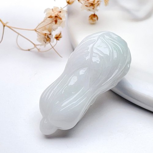 瓔珞珠寶盒 E.L.Jewelry Box 冰糯翡翠白菜吊飾 | 天然緬甸玉翡翠A貨