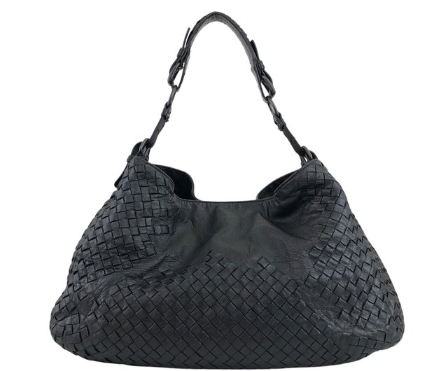 BOTTEGA VENETA レザー ショルダーバッグ ヴィンテージ Bottega Veneta ボッテガ・ヴェネタ ショルダーバッグ ブラック
