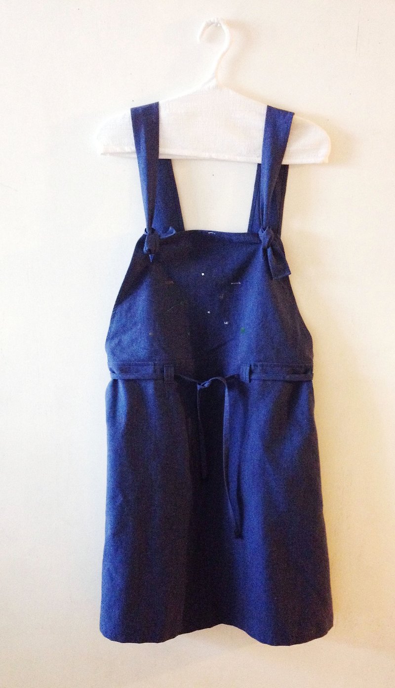 Thick cotton work suspender skirt--sometimes scenery - One Piece Dresses - Cotton & Hemp Blue