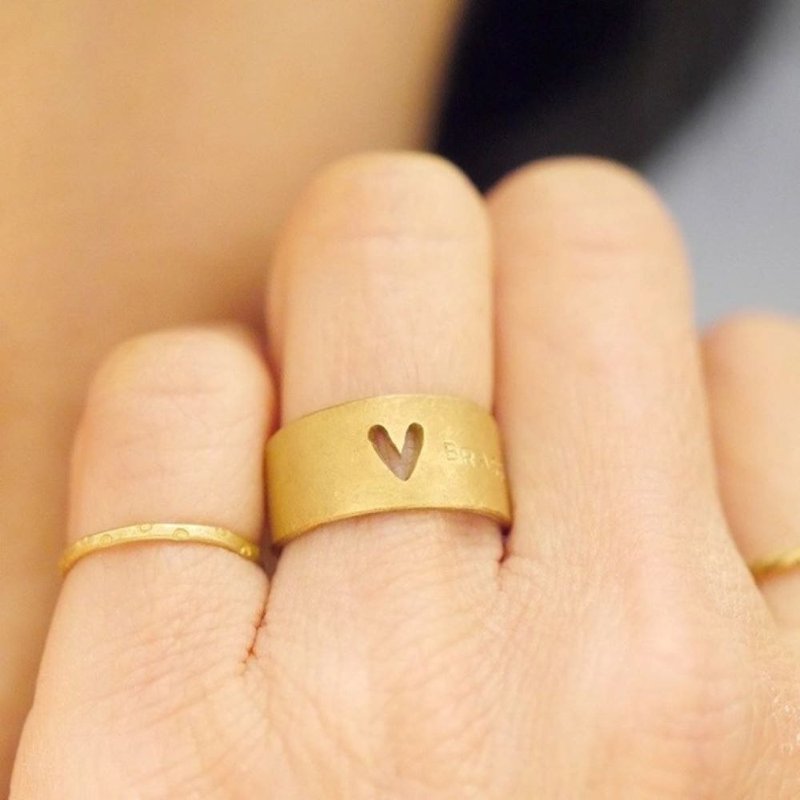 BRASS Lovely Ring Made to Order - แหวนทั่วไป - ทองแดงทองเหลือง สีทอง