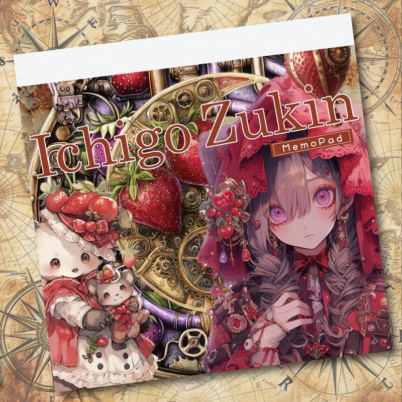 Ichigozukin & Alice Wonderstory foil-stamped reversible memo pad - Cards & Postcards - Paper 