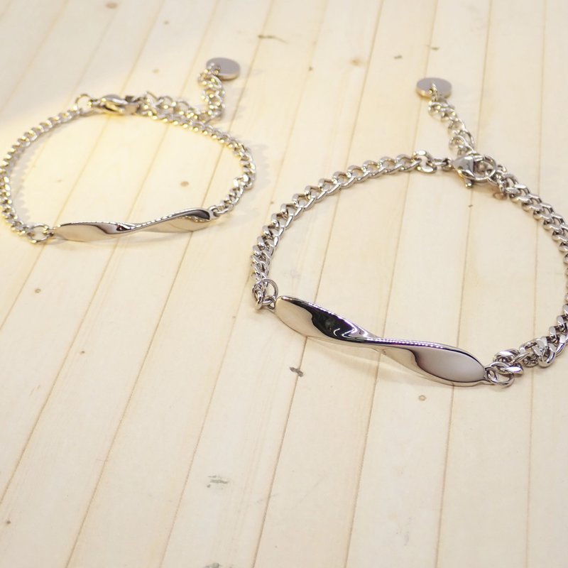 [Bifa Lifetime] White Steel Bracelet - Eternal Ring Couple Bracelet - สร้อยข้อมือ - สแตนเลส สีเงิน