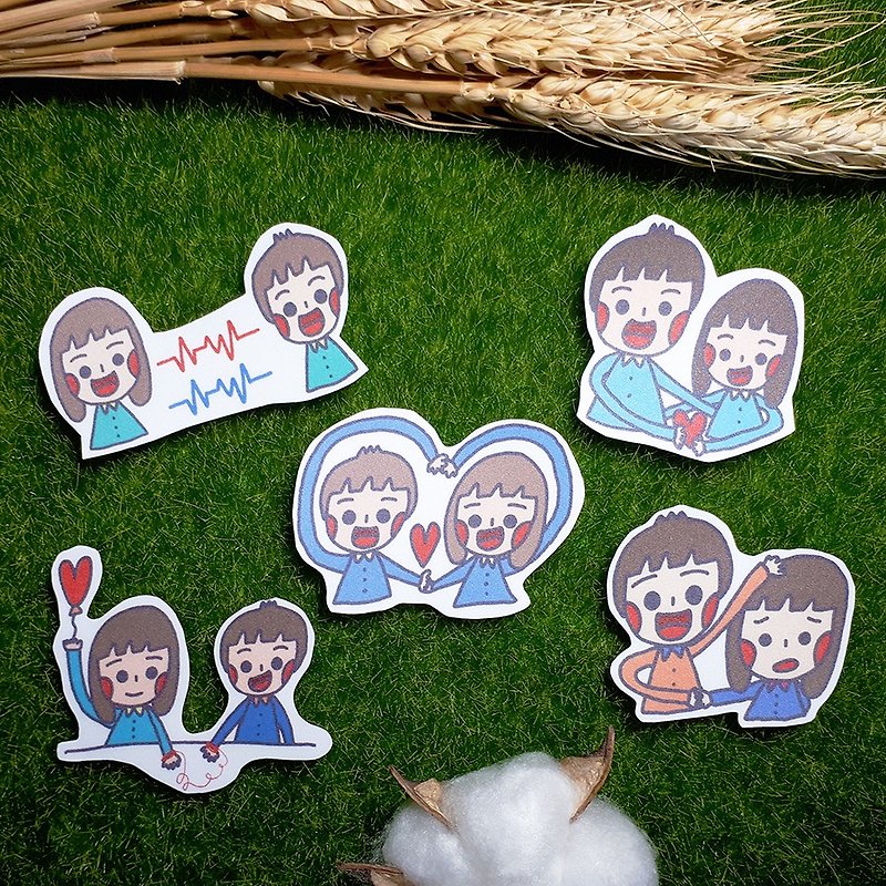 【CHIHHSIN Xiaoning】Little Couple Stickers (Large) - Stickers - Paper 