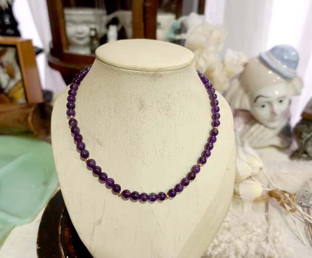 purple crystal bead necklace