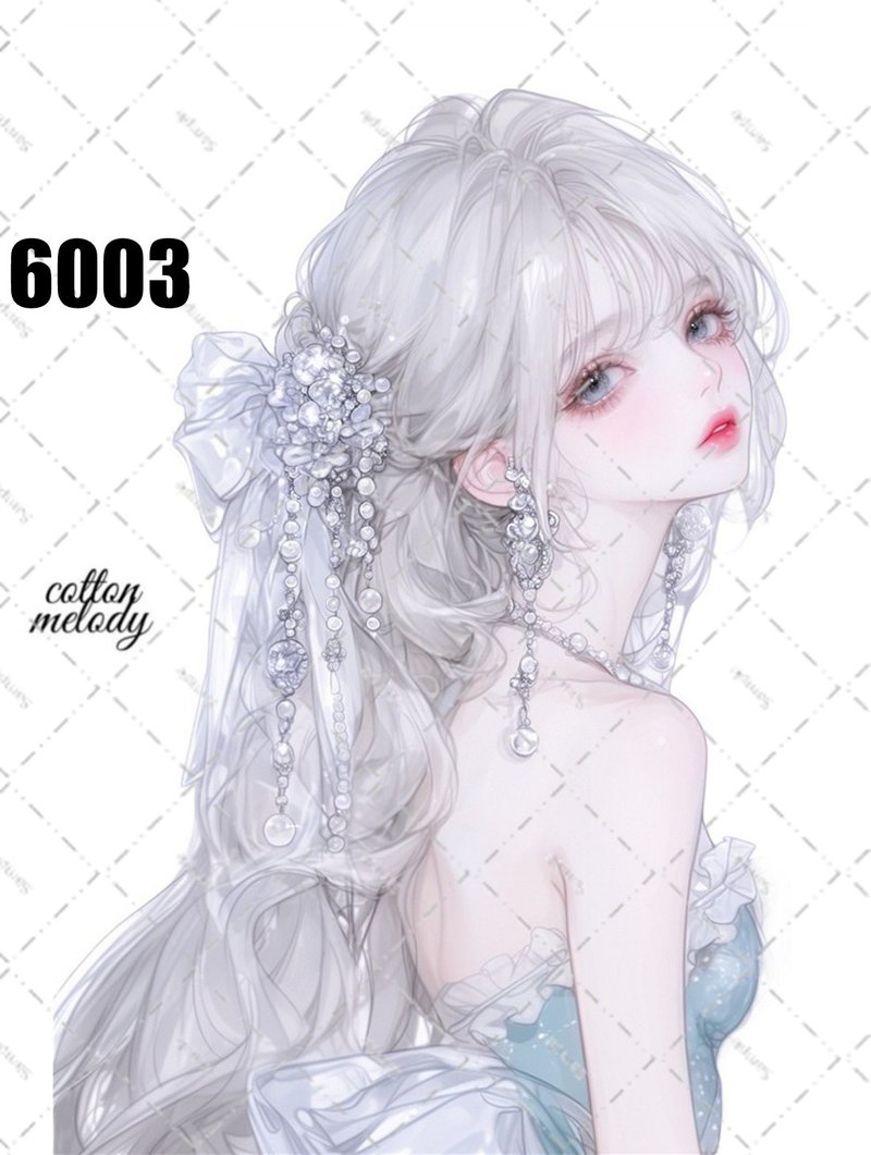 original sticker no.6003 人物ステッカー オリジナルステッカー 人物ステッカー 女の子ステッカー オリジナル人物ステッカー - 貼紙 - 紙 