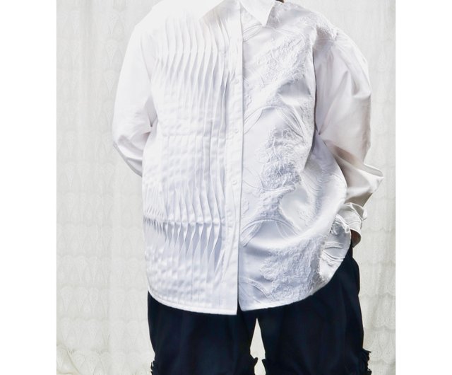 なみなみデザインシャツ4007白meikeiin ハンドメイド - ショップ ...