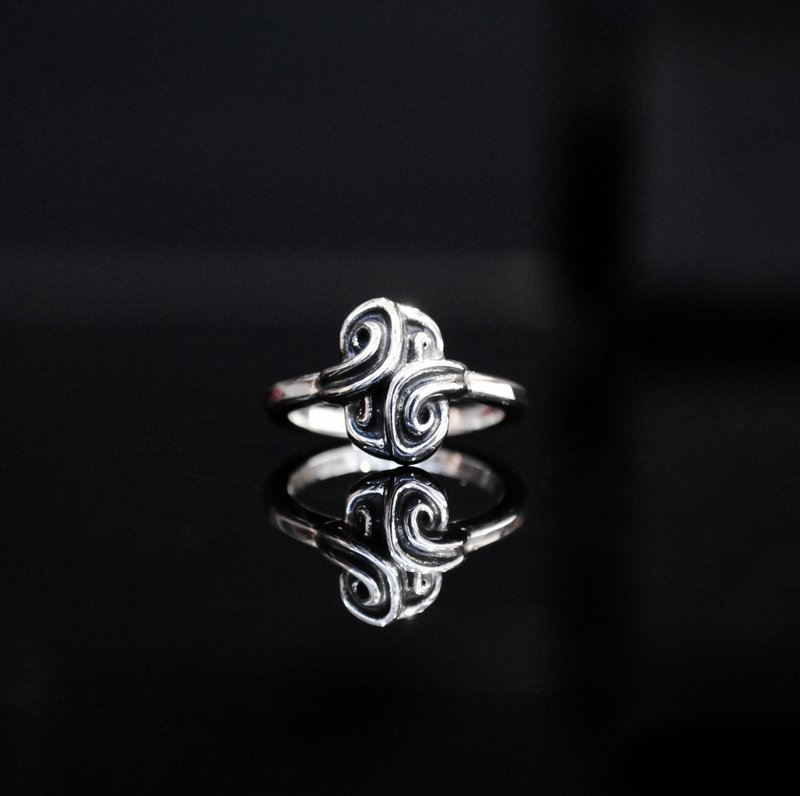 Bronze Souls Fu Wen thin ring - General Rings - Sterling Silver Silver