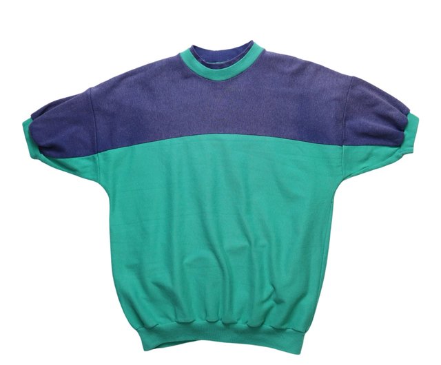 【翌日発送可能】 90年代 半袖スウェット ダブルカラーブロック USA製 JOES SLOPPY トレーナー/スウェット