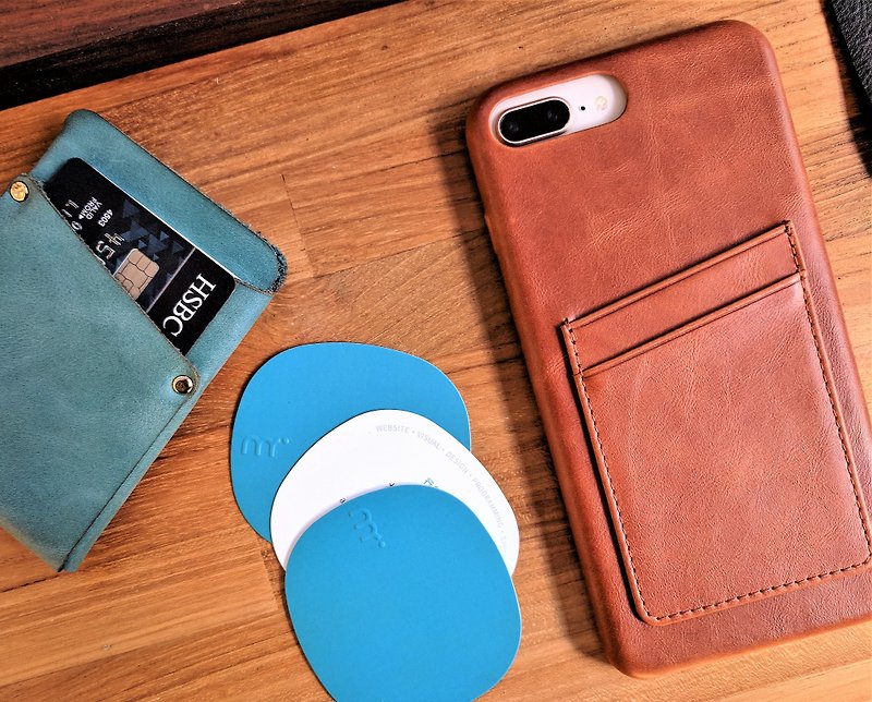 Unic iPhone 8 plus/7 plus case wallet - เคส/ซองมือถือ - หนังแท้ 