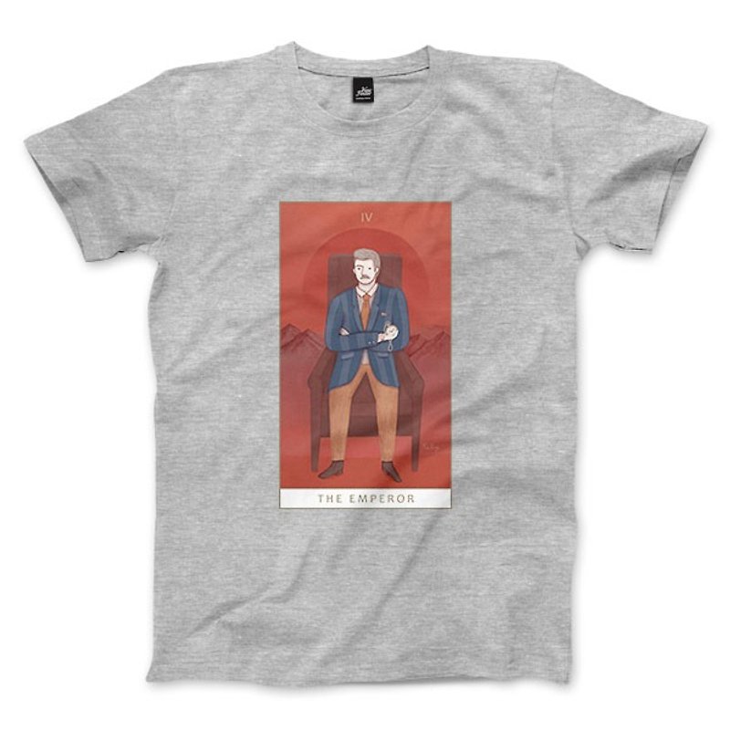 IV | 皇帝 -グレーのリネン- ニュートラル T シャツ - Tシャツ メンズ - コットン・麻 グレー