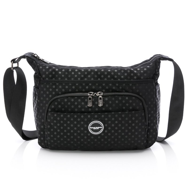 [Kim Anderson] Polka Large Capacity Bilateral Side Bag - Classic Black - Messenger Bags & Sling Bags - Nylon Black