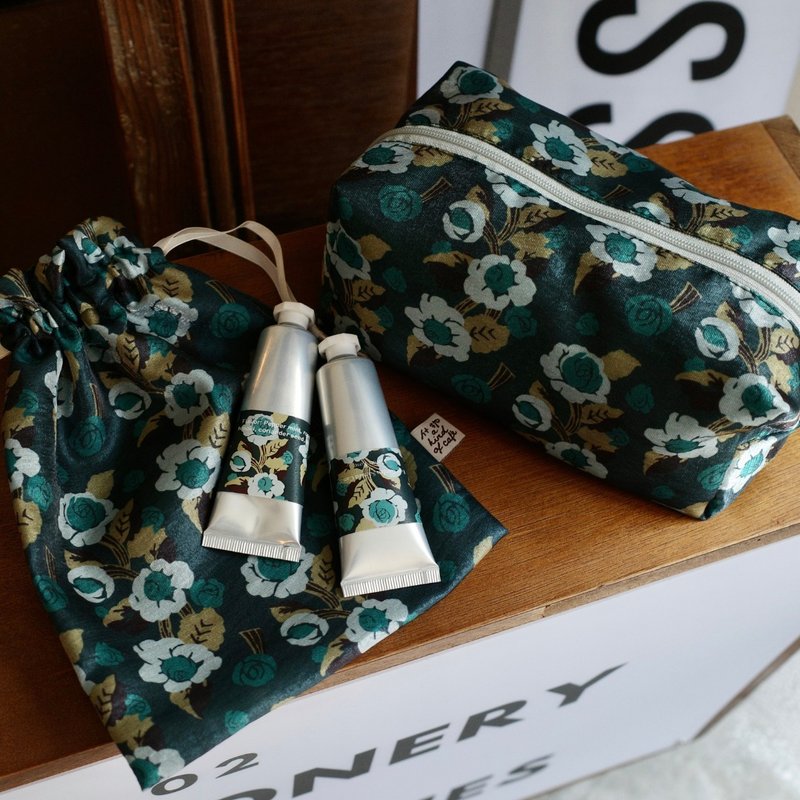 新品【什物】玫瑰收納系列|方塊包與束口袋 | BabyRose - 化妝包/收納袋 - 聚酯纖維 綠色