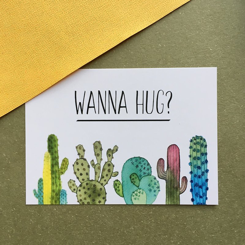 Cactus Huggies Postcard - การ์ด/โปสการ์ด - กระดาษ ขาว
