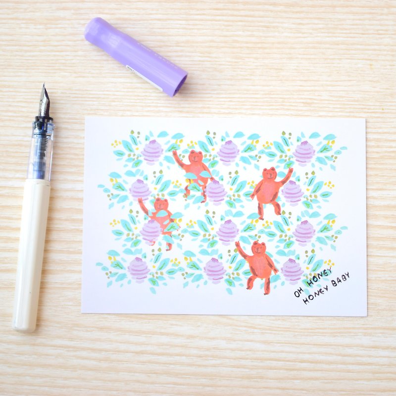 Garden Collection-Sweety Bear postcard / buy 3 get 1 - การ์ด/โปสการ์ด - กระดาษ หลากหลายสี