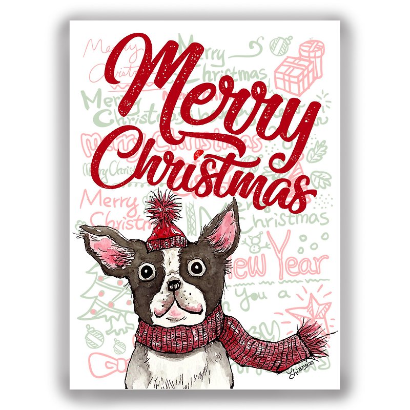 Christmas hand-painted illustration universal card Christmas card/postcard/card/illustration card-Fadoubao good news - Cards & Postcards - Paper 