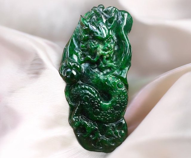 老眼用グリーン翡翠ドラゴンブランド | 天然ビルマ翡翠 A グレードの