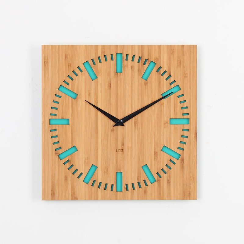LOO Bamboo Station Wall Clock Green - นาฬิกา - ไม้ไผ่ สีเขียว