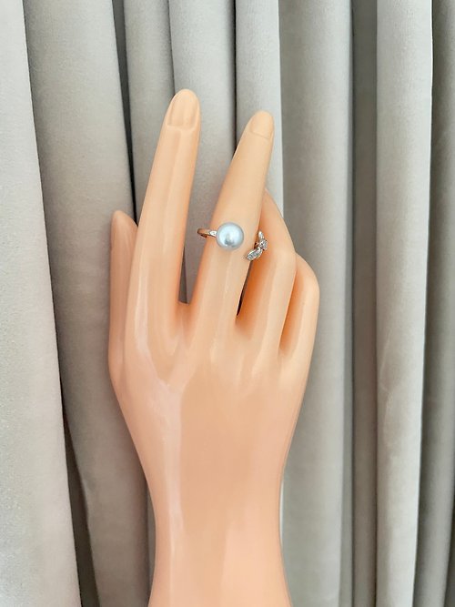 Athena珍珠設計 天然海水珍珠 真多麻 S925銀 戒指