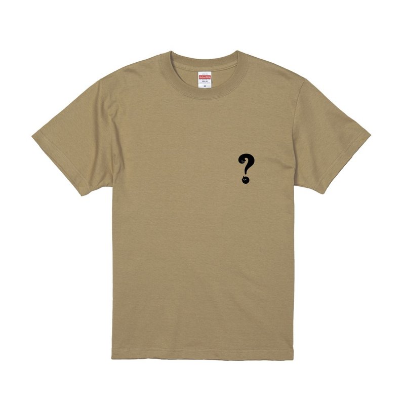 字裡貓間T恤 - 小問號 - 其他 - 棉．麻 卡其色