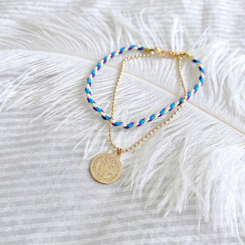 Lucky Gold Coins | Cool Color | Boho Style | Chain Rope Bracelet - Bracelets - Copper & Brass Gold