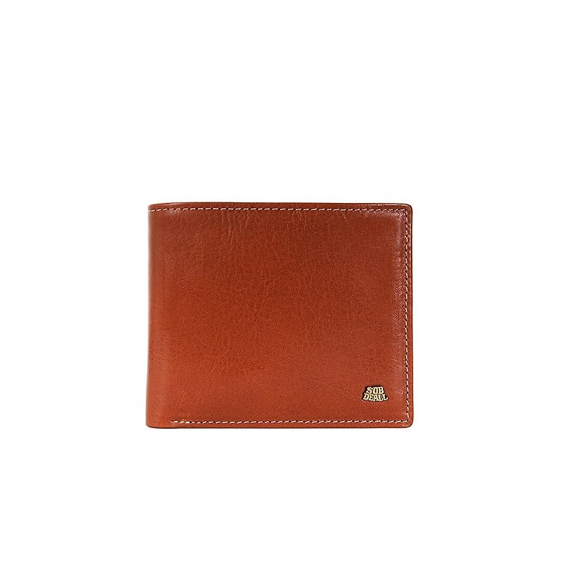 【SOBDEALL】32nd Anniversary-Genuine Leather Short Clip-on - Wallets - Genuine Leather Brown