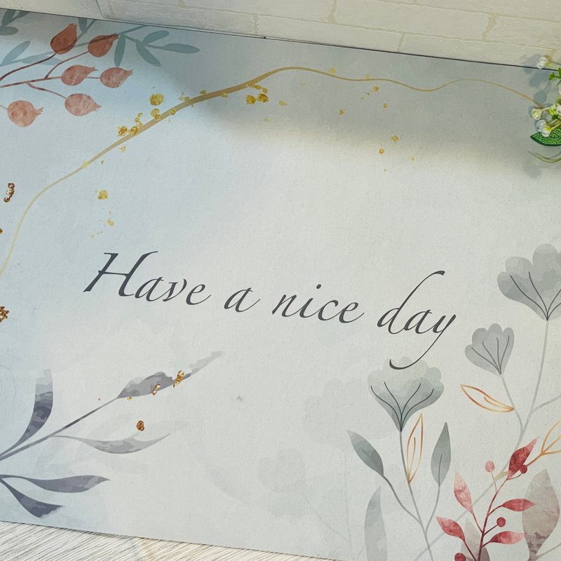 Have a nice day-Fresh green soft diatomaceous earth anti-slip water-absorbent floor mat/foot mat - พรมปูพื้น - วัสดุอื่นๆ 