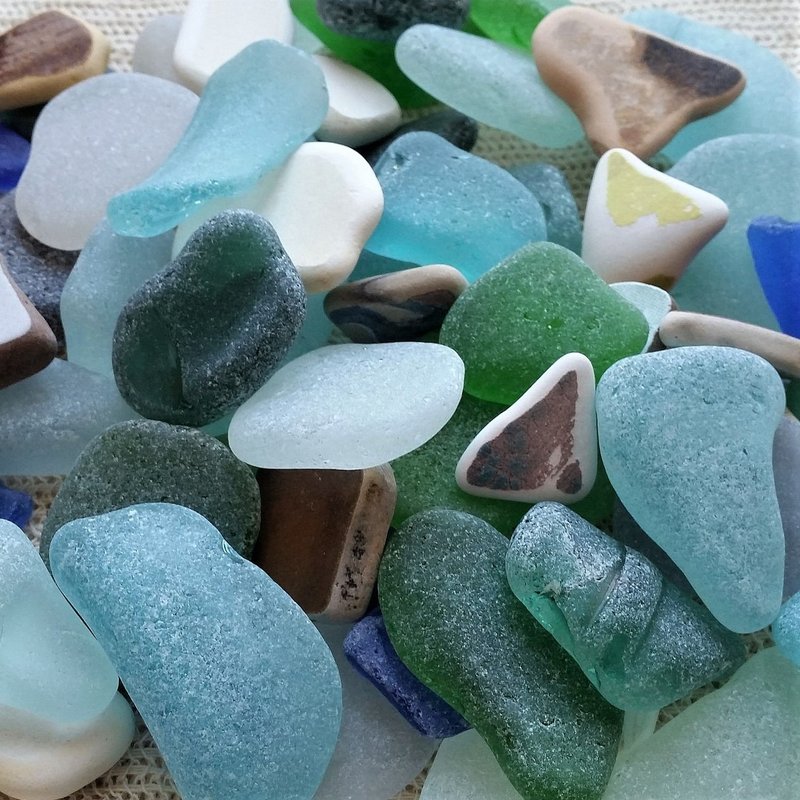 Genuine sea glass and sea pottery. 1/2 pound - Other - Glass Multicolor