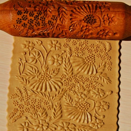 Rolling Pin Embossed Rolling pin, wooden rolling pin ,cookie stamp flower rolling pin embossed
