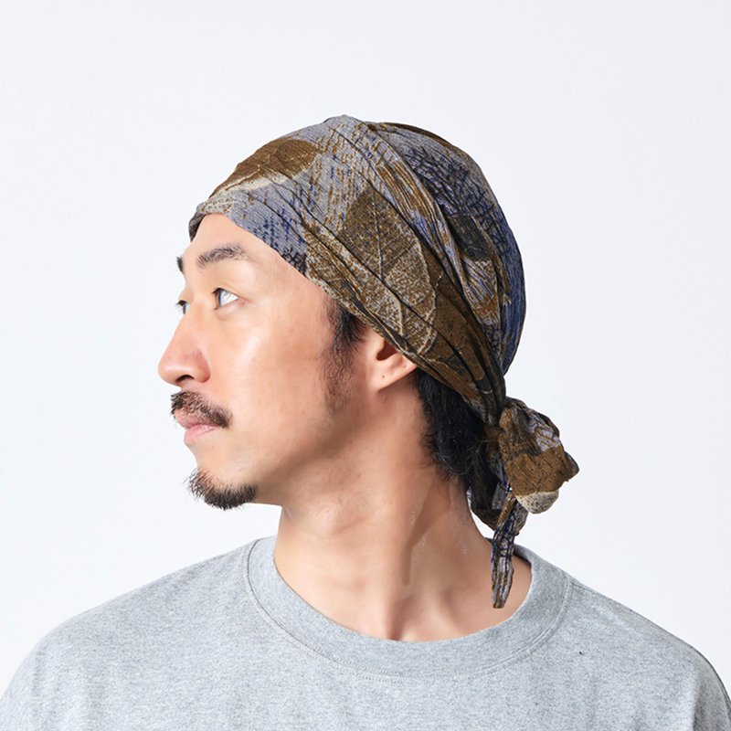 Turban Femme, CB Leaf Design Bandana, Mens Bandana, Turban Cap, Bohemian Finding - เครื่องประดับผม - วัสดุอื่นๆ สีกากี