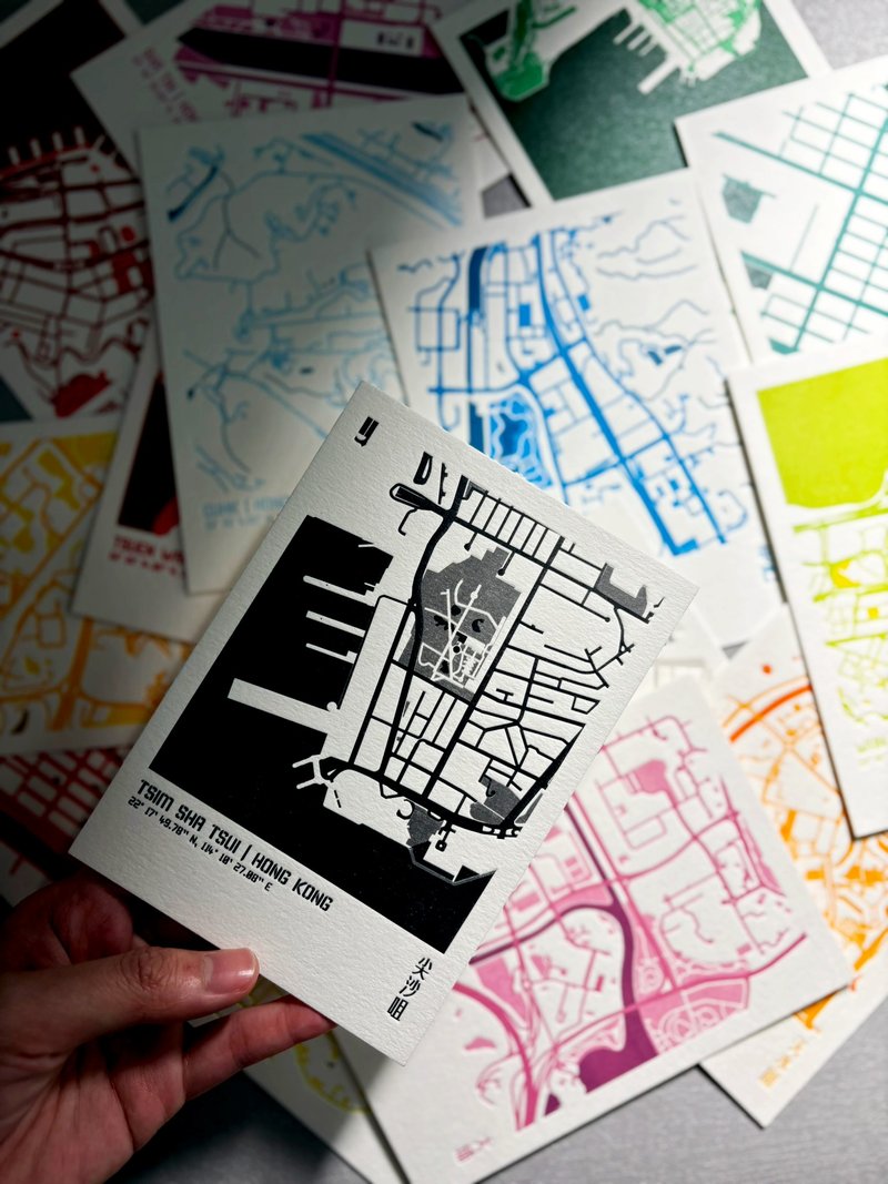 都市の質感 活版印刷ポストカード - はがき・メッセージカード - 紙 多色