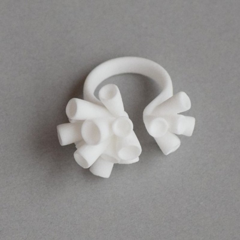 Leaf White Ring No. 11 - General Rings - Plastic 