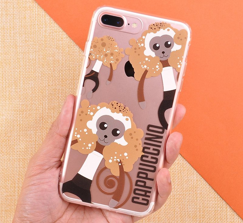 Monkey Coffee Chart of Little Monkey Series Designer iPhone 8 iPhone 8 Plus/ iPhone 7 / iPhone 7 Plus Case - Cappuccino - Phone Cases - Plastic Brown